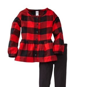 Carters buffalo plaid girls outfit 4t